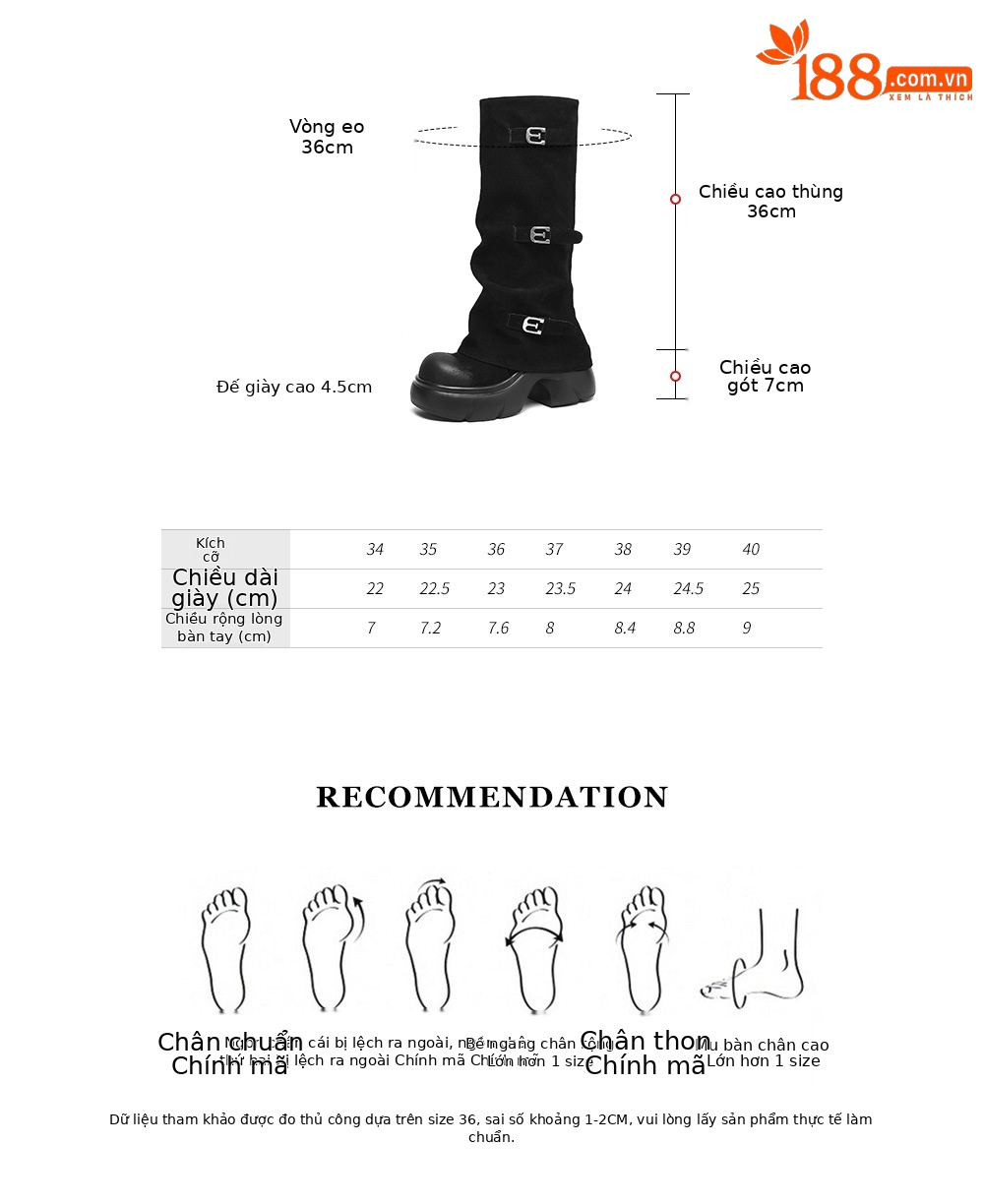Boot nữ da lộn đế dày phong cách biker, gót platform 5 cm — màu đen chi tiết 4