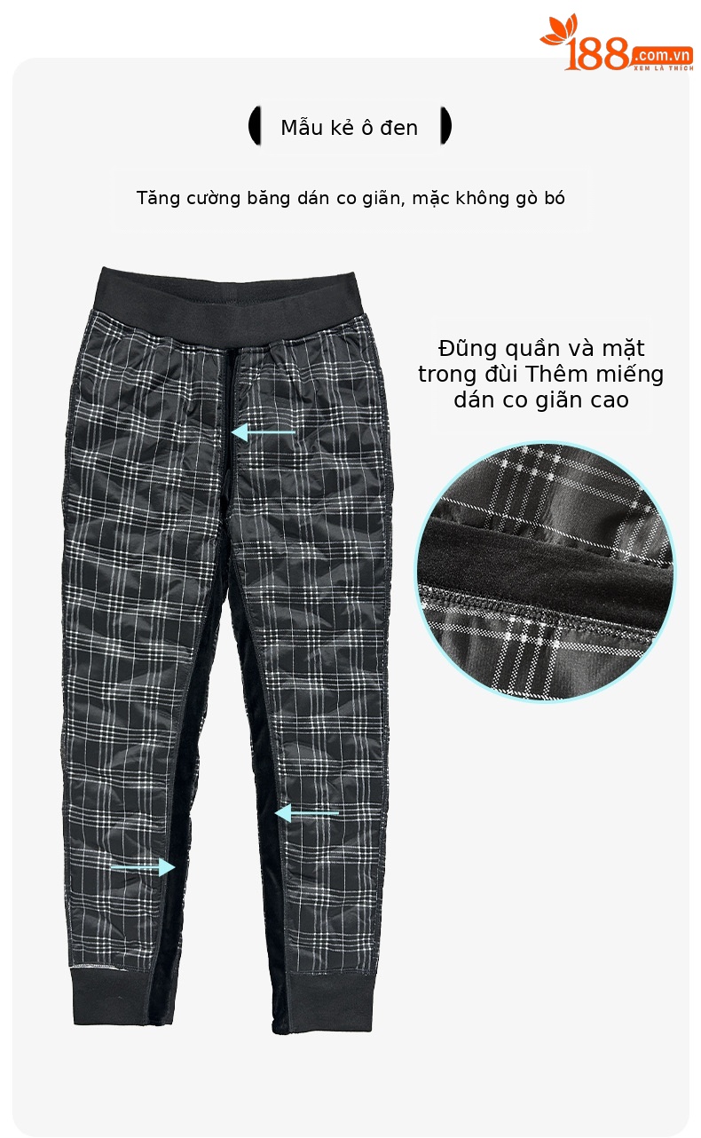 Quần lông vũ nữ Xinge lót lông cừu dày dặn chống lạnh — lưới chi tiết 8