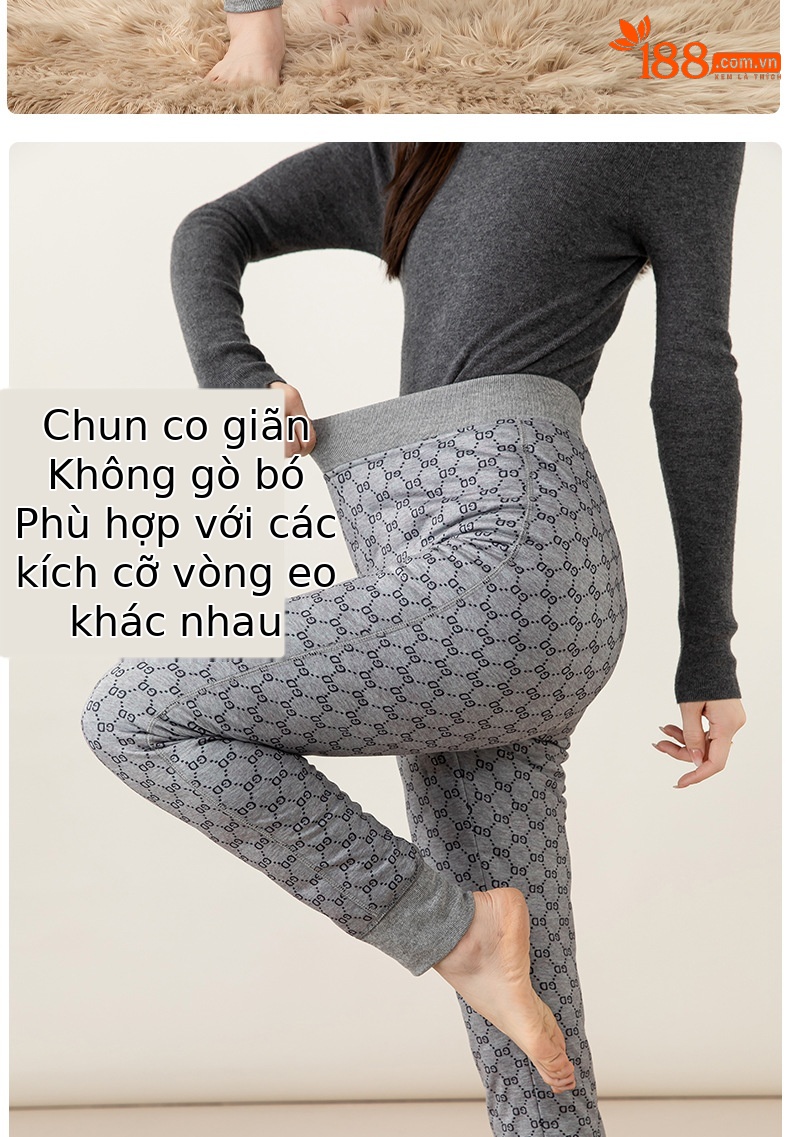 Quần lông vũ nữ Xinge lót lông cừu dày dặn chống lạnh — lưới chi tiết 14