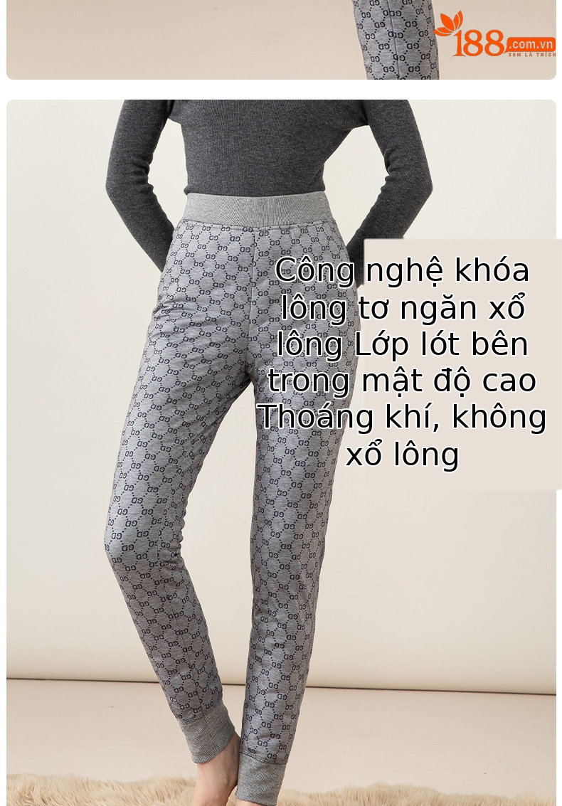 Quần lông vũ nữ Xinge lót lông cừu dày dặn chống lạnh — lưới chi tiết 15
