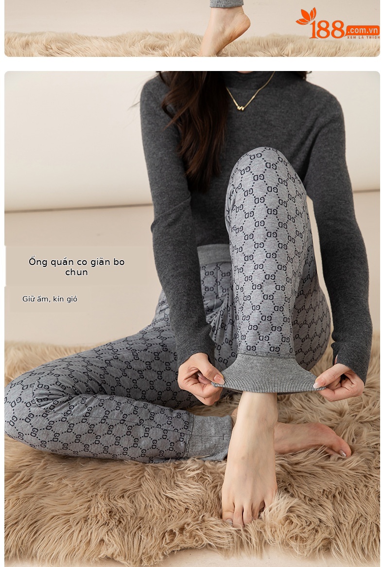Quần lông vũ nữ Xinge lót lông cừu dày dặn chống lạnh — lưới chi tiết 18