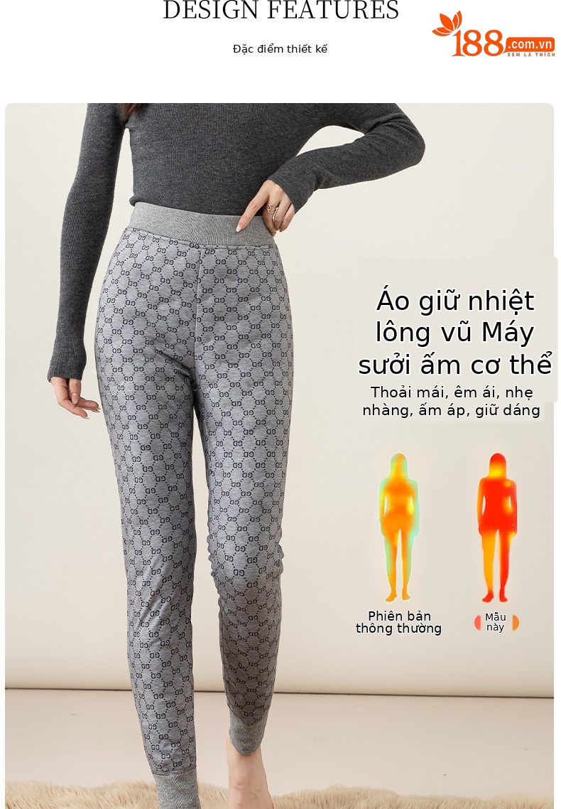 Quần lông vũ nữ Xinge lót lông cừu dày dặn chống lạnh — lưới chi tiết 13