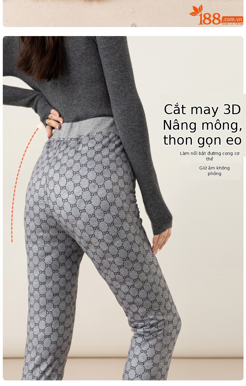 Quần lông vũ nữ Xinge lót lông cừu dày dặn chống lạnh — lưới chi tiết 19