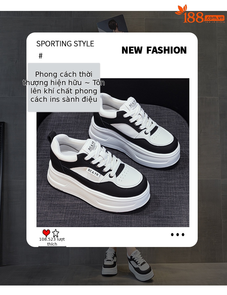 Giày sneaker nữ đế dày phong cách thể thao mùa thu 2025 — M 2973m màu, M2973 màu đen, M2973 màu đỏ chi tiết 3