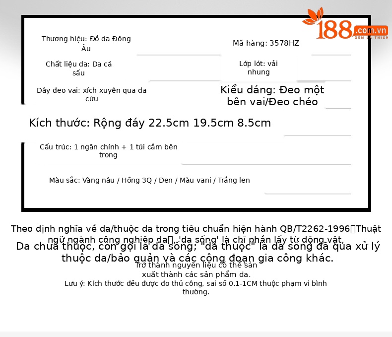 Túi đeo chéo nữ da thật họa tiết thoi thêu hoa nổi dây xích thời trang chi tiết 5