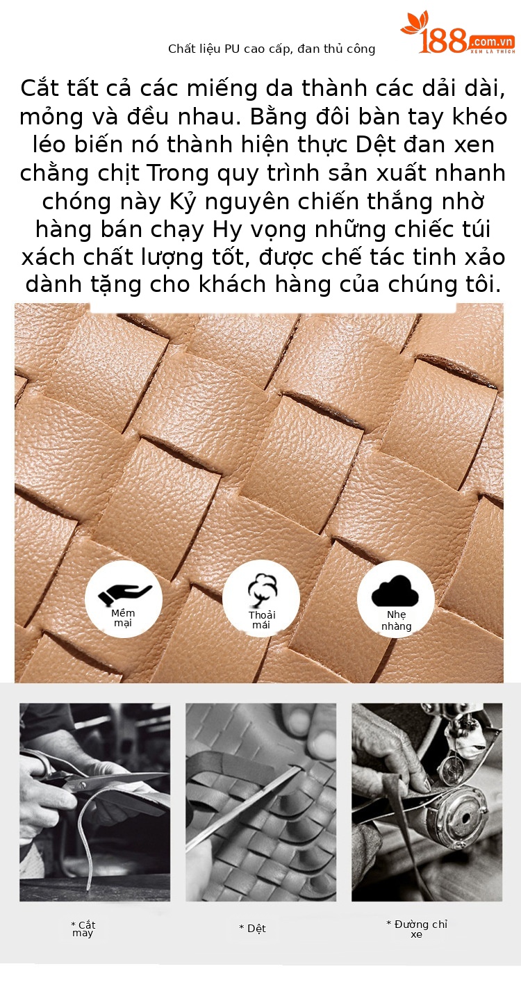 Túi đeo chéo nữ dệt thủ công kiểu Chanel dây rút xếp nếp dạng đám mây chi tiết 7
