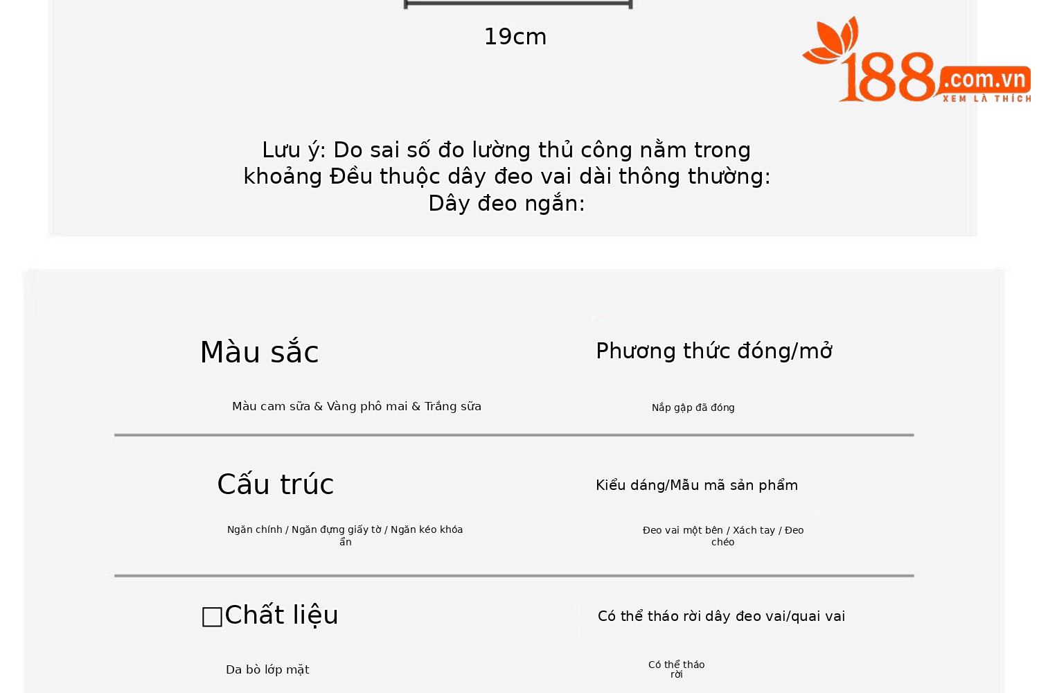 Túi đeo chéo nữ da vân cá sấu phong cách mới, kiểu gối ôm sát nách, kích thước 19×7.5×14 cm — sữa cam chi tiết 5