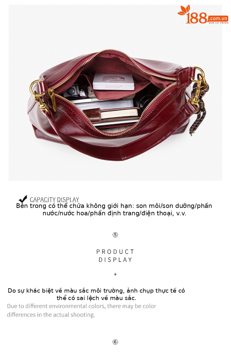 Túi tote nữ chất liệu retro dung tích lớn, phong cách thường ngày, đeo vai đi làm chi tiết 9