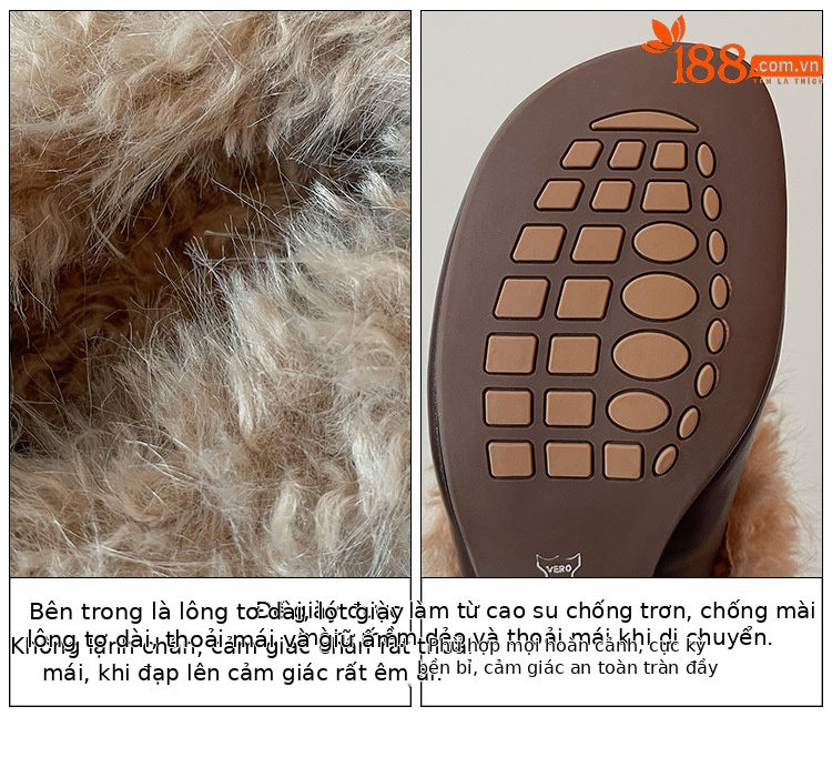 Giày búp bê Mary Jane mũi vuông lót lông cừu giữ nhiệt, gót thô mùa đông — màu nâu chi tiết 6