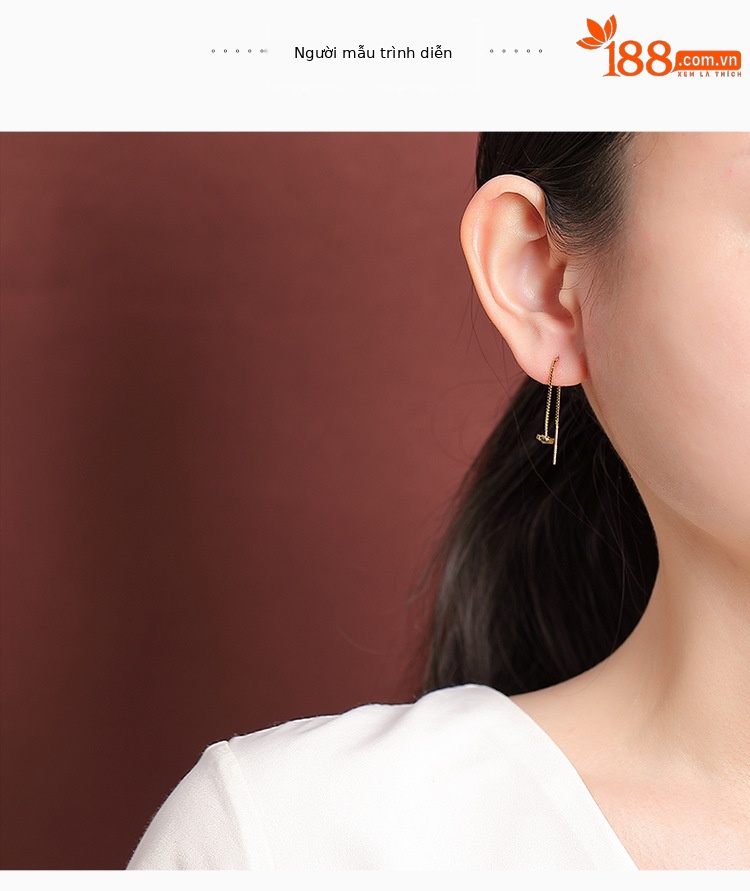 Bông tai bạc S925 mạ vàng cổ tròn dáng hoop nhỏ cao cấp — một cặp chi tiết 4