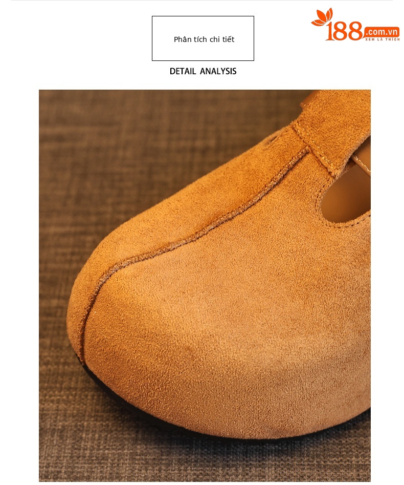 Dép lê nữ Birkenstock đế xuồng HY1009 thời trang mùa thu, đế dày, nâng chiều cao, kiểu lười, mũi kín — con lạc đà chi tiết 7