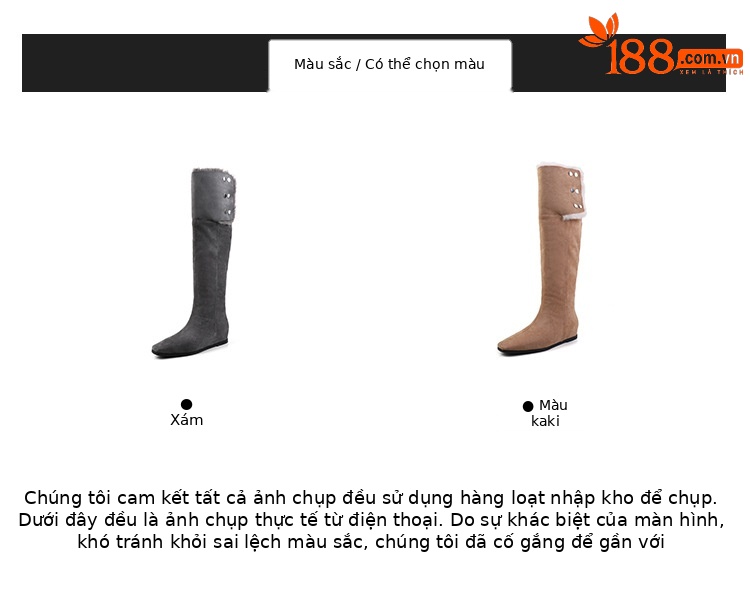 Boot tuyết nữ cổ cao ôm chân, lót lông dày, gót wedge nâng chiều cao, hai kiểu mang — màu xám chi tiết 4