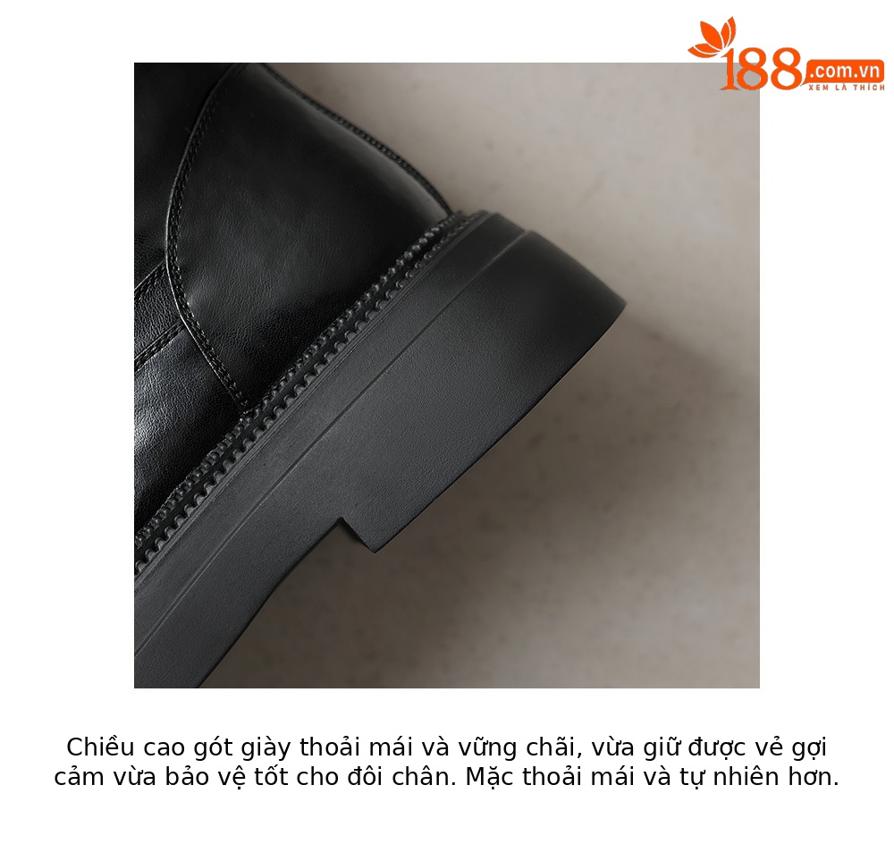 Boot nữ da thật cổ cao đế dày lông ấm mùa đông chống nước — màu nâu chi tiết 21