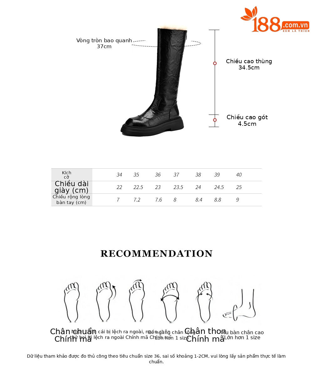 Boot nữ da thật cổ cao đế dày lông ấm mùa đông chống nước — màu nâu chi tiết 4