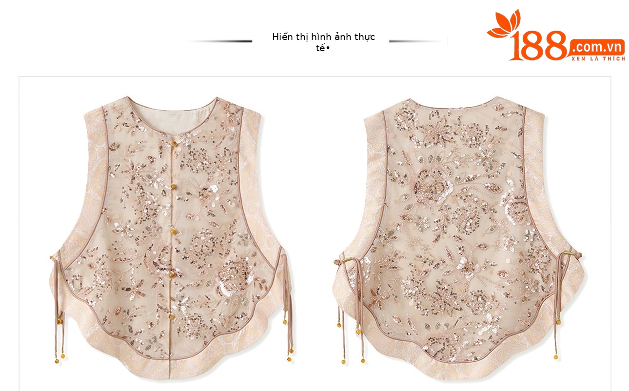Áo khoác gile nữ thêu hoa cườm phong cách Tân Trung Hoa mỏng nhẹ — Trang chủ chi tiết 15
