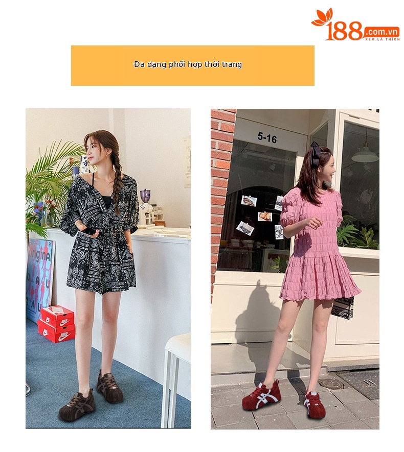 Giày sneaker nữ chunky đế dày phong cách Birkenstock mũi to, thời trang retro Mỹ, tăng chiều cao — M2982 li đơn màu vàng, M2982-1 màu nâu cộng với nhung, M2982-1 màu xám nhung, M2982 lớp lót đơn màu xám chi tiết 6