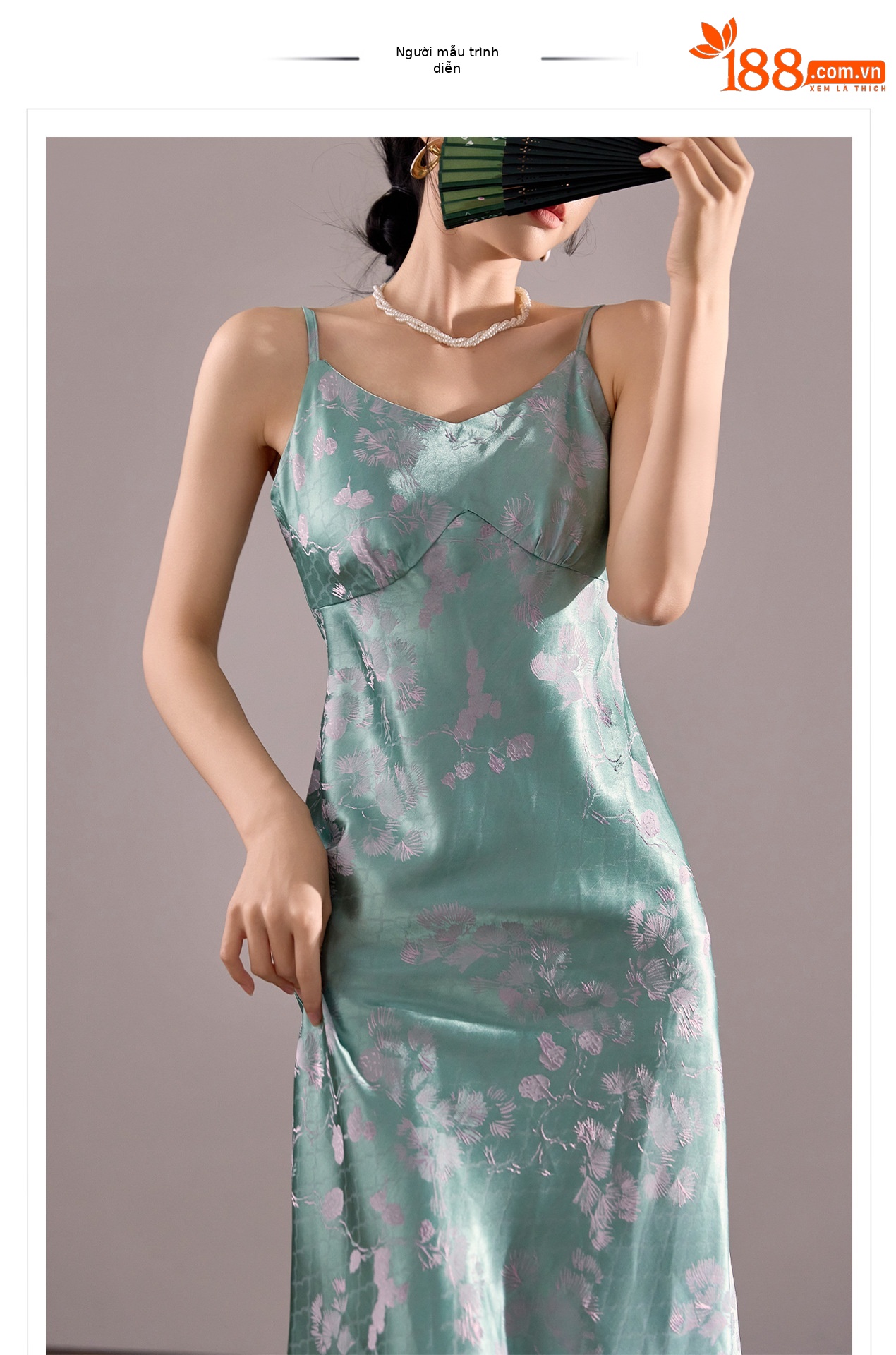 Đầm ôm body nữ chất liệu acetate hoa văn jacquard, dáng dây mảnh, phong cách tân cổ điển — màu vàng chi tiết 1