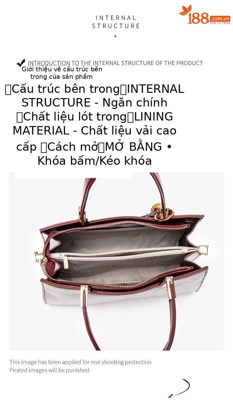 Túi tote nữ thiết kế độc đáo cao cấp dung tích lớn đeo chéo đeo vai chi tiết 8