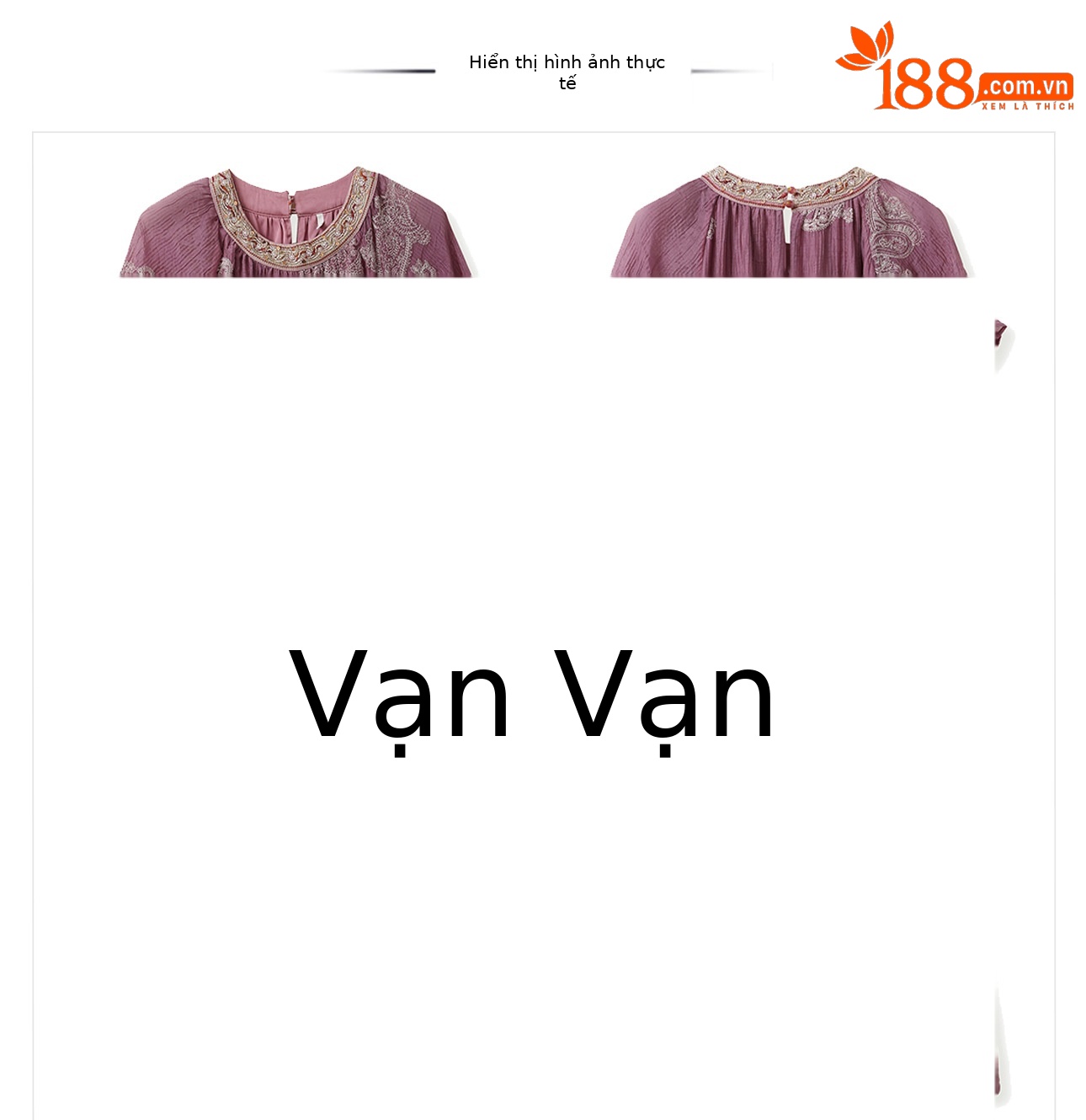 Đầm maxi nữ thêu họa tiết Chinoiserie cao cấp phong cách mới — Tím chi tiết 16
