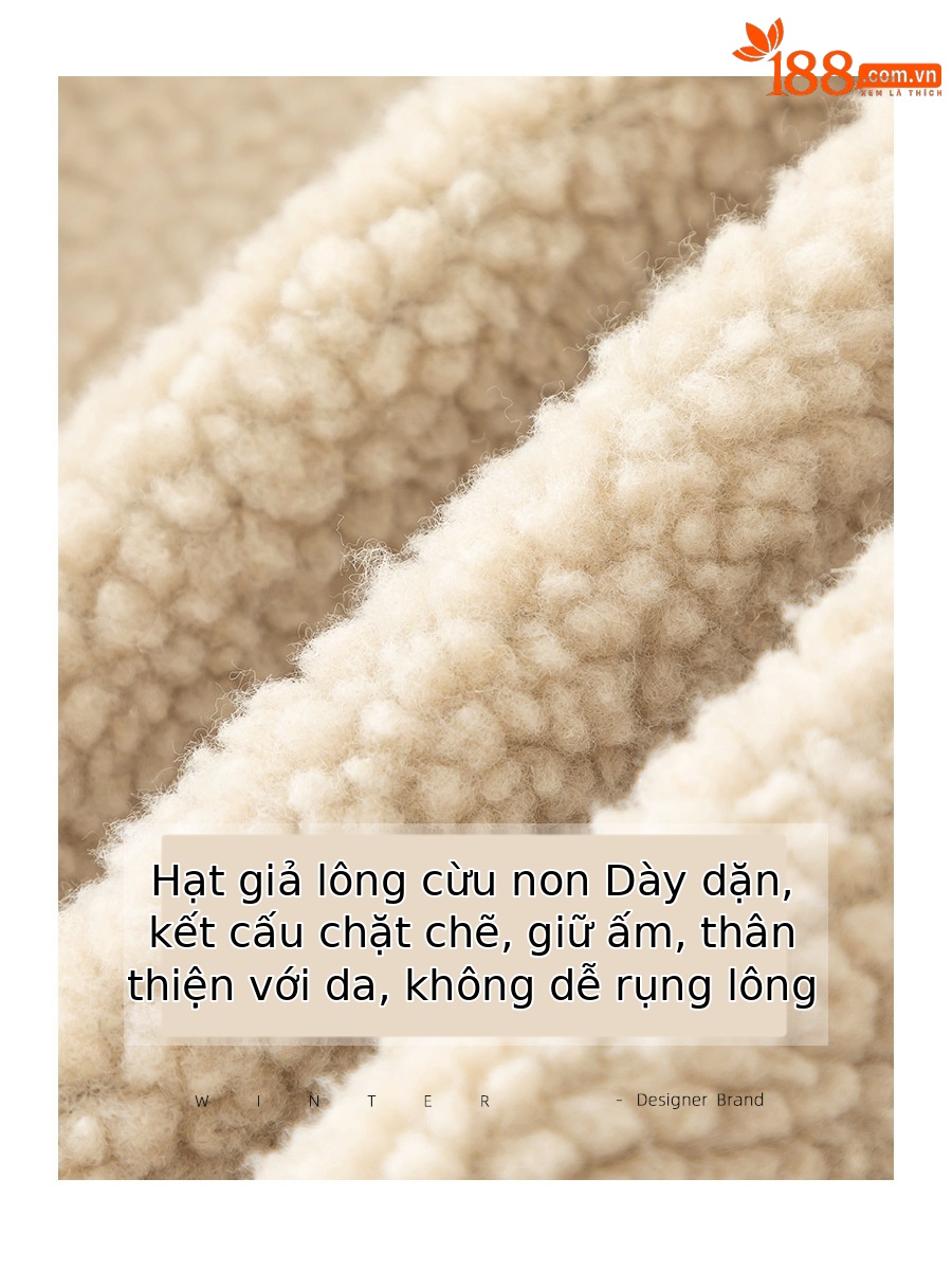Áo khoác denim lót lông cừu dày dáng rộng cho nữ mùa thu đông — màu xanh gradient