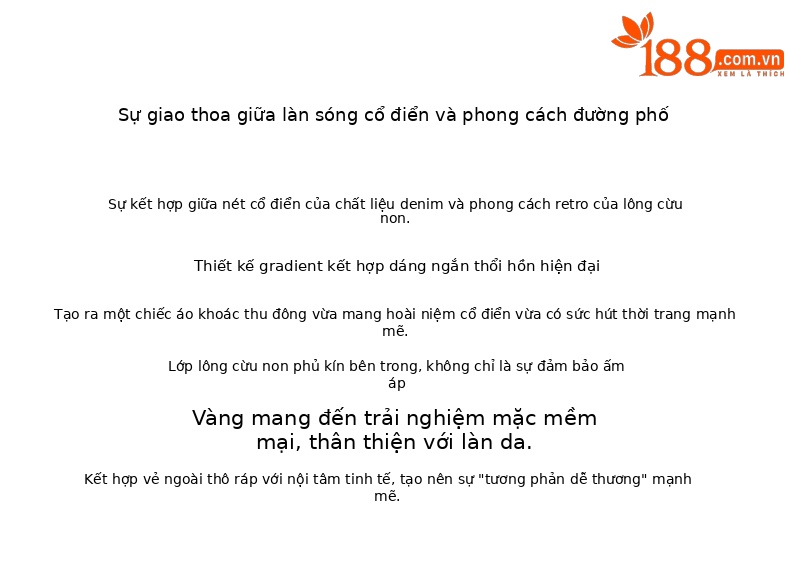 Áo khoác denim lót lông cừu dày dáng rộng cho nữ mùa thu đông — màu xanh gradient chi tiết 2