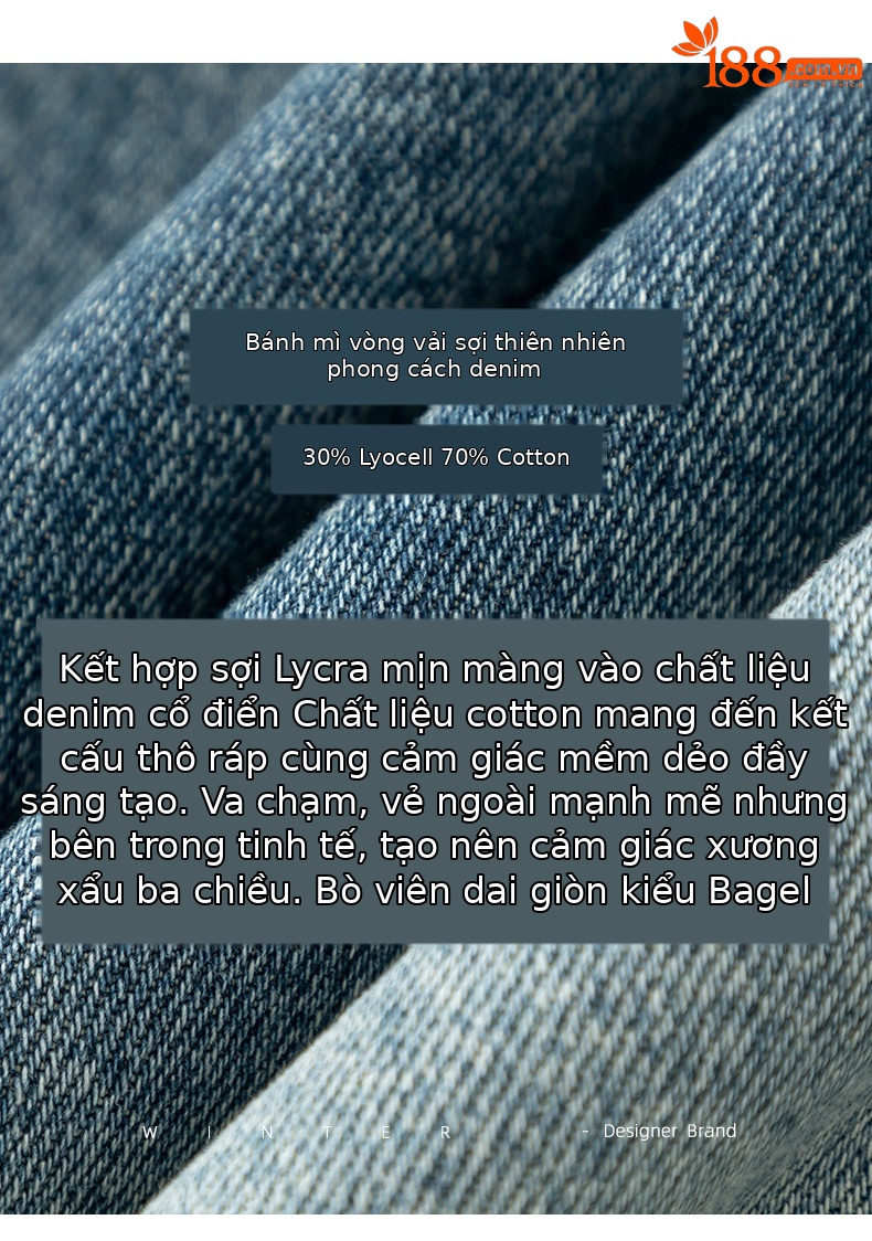 Áo khoác denim lót lông cừu dày dáng rộng cho nữ mùa thu đông — màu xanh gradient chi tiết 5
