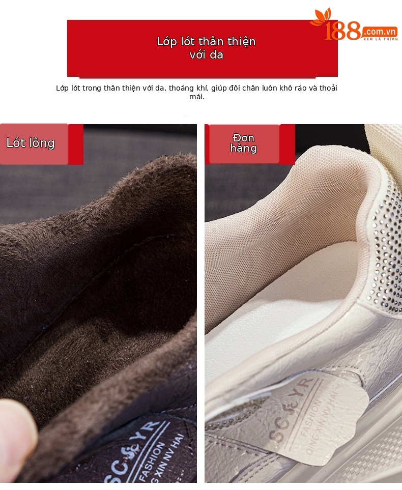 Giày sneaker nữ đế dày phong cách cổ điển Forrest Gump, thời trang đa năng, phù hợp mọi dáng người — M2975 đơn màu xám, M2975-1 plus nhung xám, M2975 lớp lót đơn màu be, M2975-1 plus nhung màu be chi tiết 8