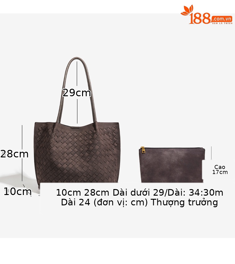Túi tote dệt tay mờ phong cách châu Âu sức chứa lớn đeo vai đơn nách retro chi tiết 11