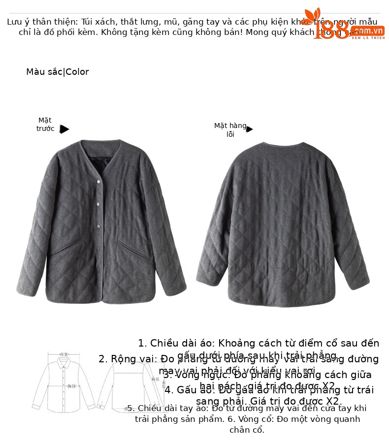 Áo khoác len cardigan nữ lót lông vũ trắng 90% dày dặn mùa đông — mã não màu xám chi tiết 7