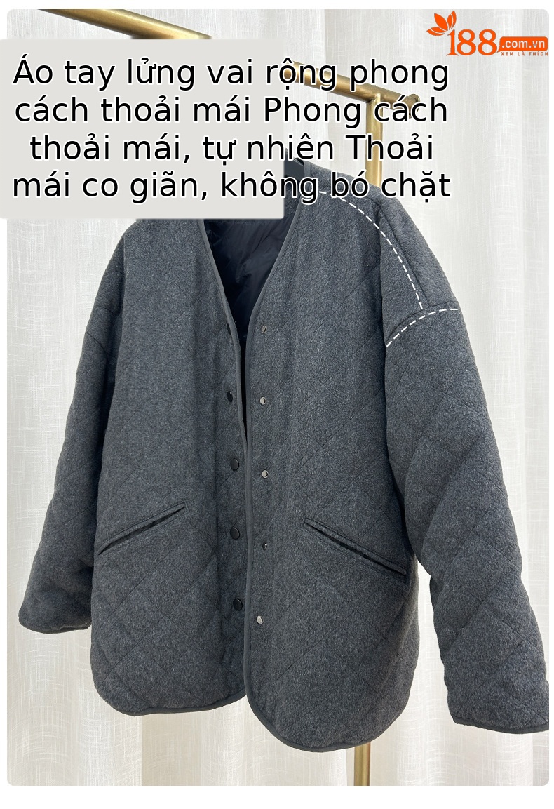 Áo khoác len cardigan nữ lót lông vũ trắng 90% dày dặn mùa đông — mã não màu xám chi tiết 12