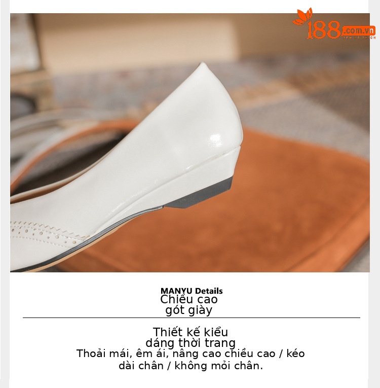 Giày cao gót nữ mũi nhọn gót wedge kiểu Pháp, gót thấp đa năng, miệng giày nông — màu đen chi tiết 5