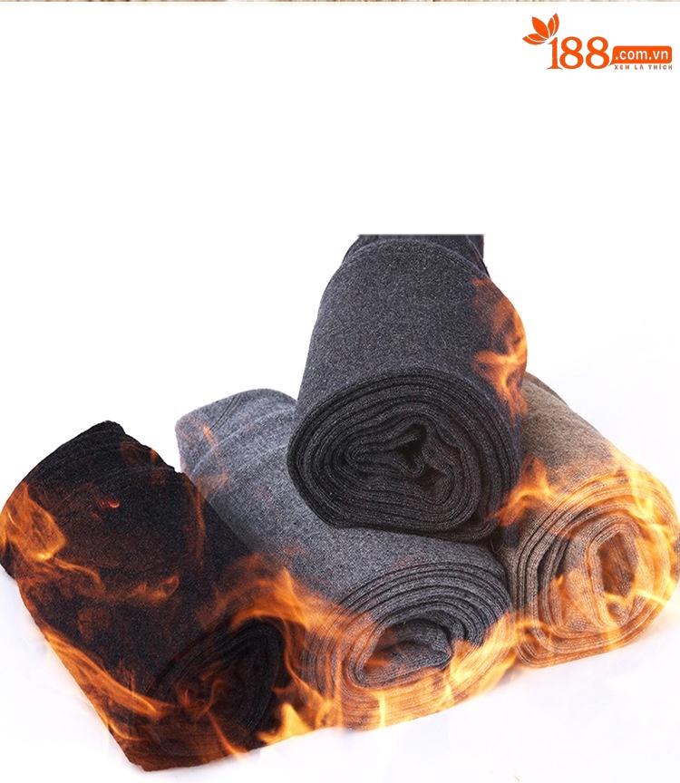 Quần len nam mùa thu đông dày ấm, lưng cao, chất cashmere legging — Màu xám đậm của nam giới chi tiết 2