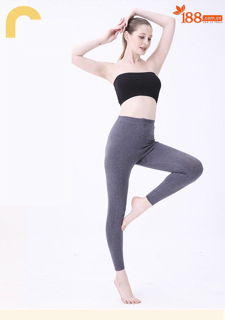 Quần len nam mùa thu đông dày ấm, lưng cao, chất cashmere legging — Màu xám đậm của nam giới chi tiết 6