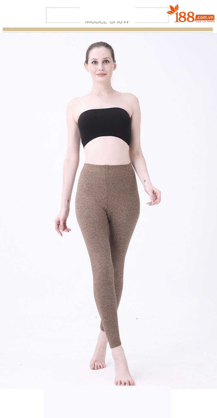 Quần len nam mùa thu đông dày ấm, lưng cao, chất cashmere legging — Màu xám đậm của nam giới chi tiết 8