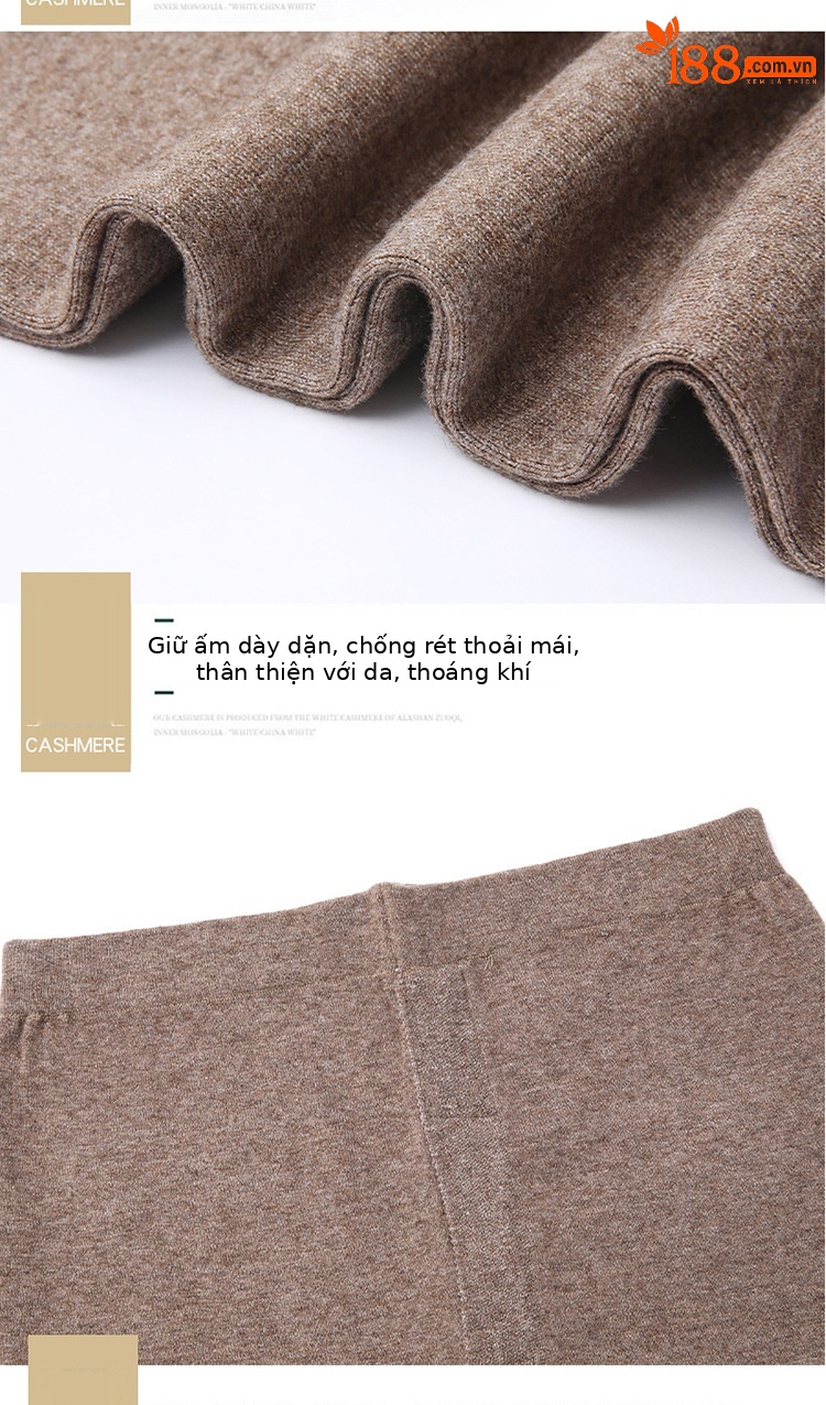 Quần len nam mùa thu đông dày ấm, lưng cao, chất cashmere legging — Màu xám đậm của nam giới chi tiết 18