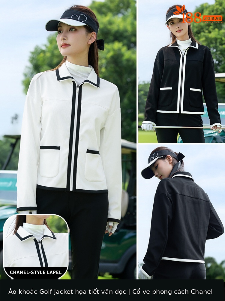 Áo khoác thể thao ngắn nữ PGM Golf dáng parka mùa thu đông — Áo khoác màu xanh nhạt [ve áo nhỏ thơm/cổ tay tương phản/vải co giãn] YF847