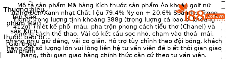 Áo khoác thể thao ngắn nữ PGM Golf dáng parka mùa thu đông — Áo khoác màu xanh nhạt [ve áo nhỏ thơm/cổ tay tương phản/vải co giãn] YF847 chi tiết 2