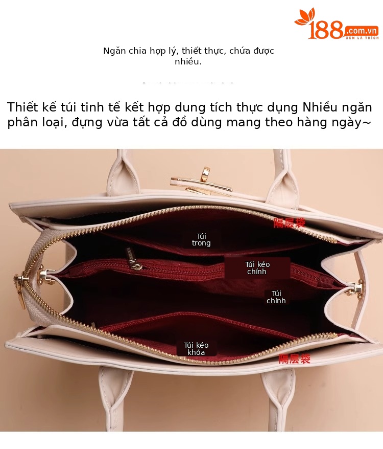 Túi xách tay nữ cao cấp phong cách thời thượng, kiểu dáng đeo vai đeo chéo, mẫu mới xuân hè 2026 chi tiết 9