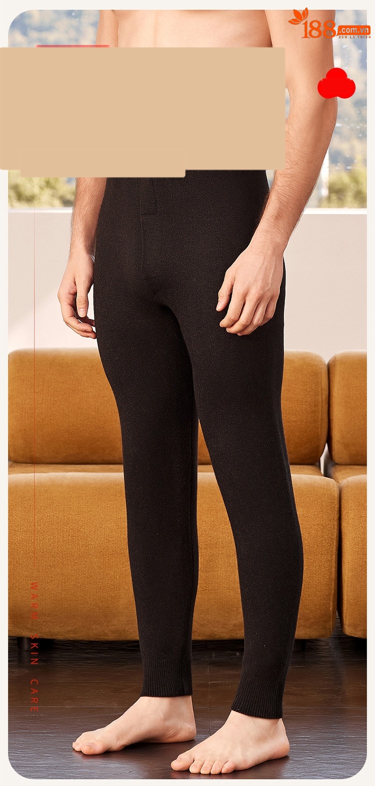 Quần legging nữ len cashmere dày dặn giữ nhiệt lưng cao — phụ nữ da đen chi tiết 4