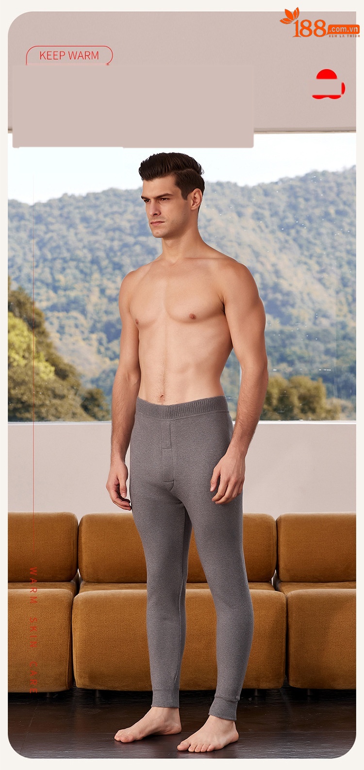 Quần len cashmere lót lông cừu dày ấm mùa đông Hengyuanxiang — màu xám của nam giới chi tiết 6