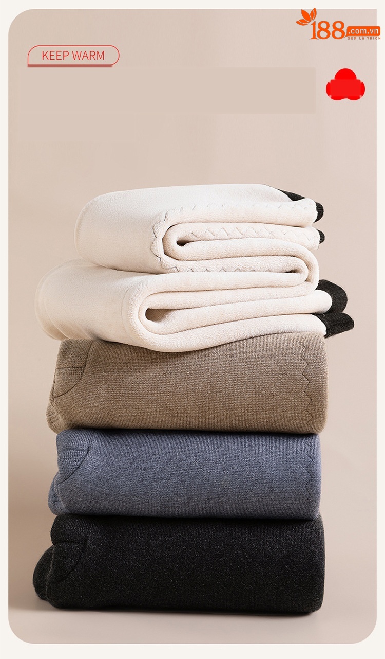 Quần len cashmere lót lông cừu dày ấm mùa đông Hengyuanxiang — màu xám của nam giới chi tiết 7