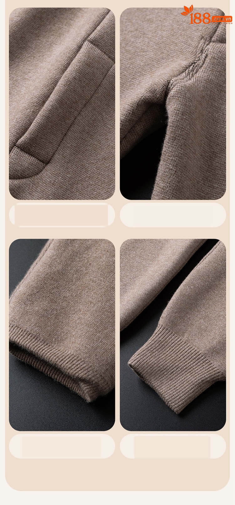 Quần len cashmere lót lông cừu dày ấm mùa đông Hengyuanxiang — màu xám của nam giới chi tiết 10
