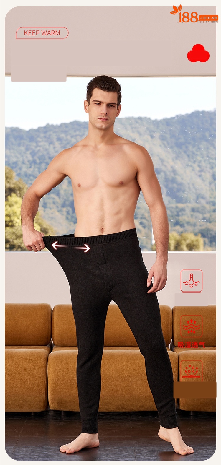 Quần len cashmere lót lông cừu dày ấm mùa đông Hengyuanxiang — màu xám của nam giới chi tiết 3