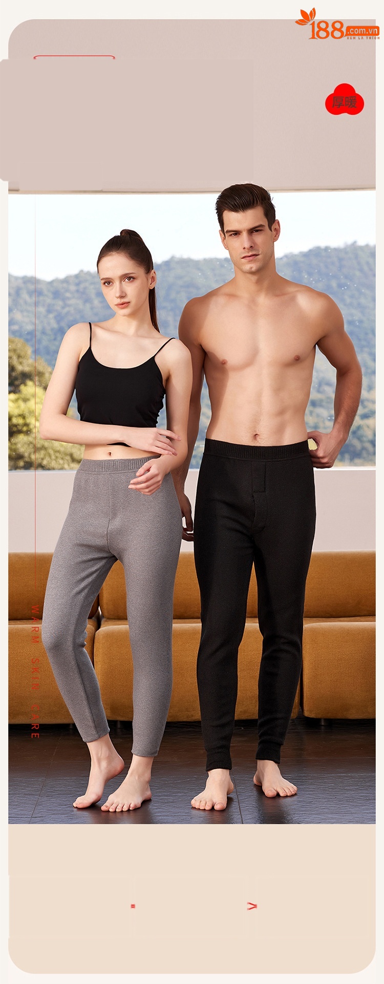 Quần len cashmere lót lông cừu dày ấm mùa đông Hengyuanxiang — màu xám của nam giới chi tiết 4