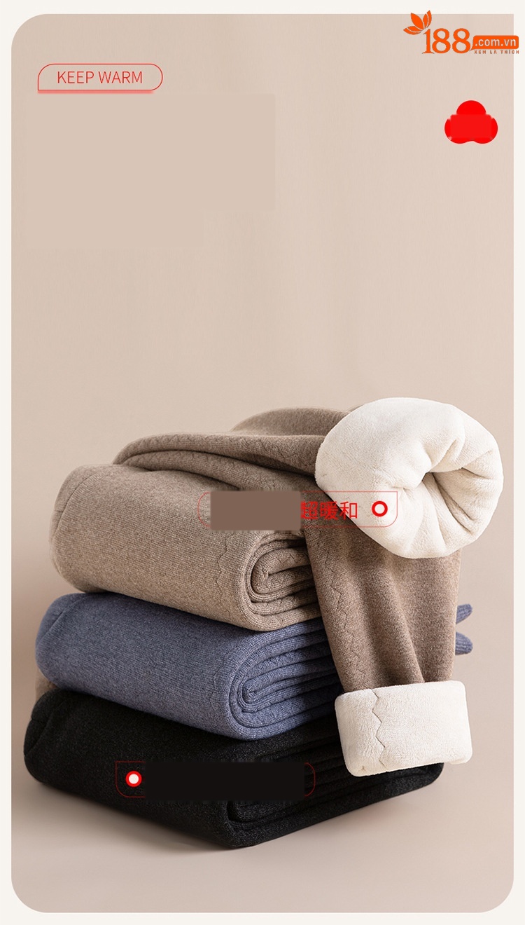 Quần len cashmere lót lông cừu dày ấm mùa đông Hengyuanxiang — màu xám của nam giới chi tiết 8