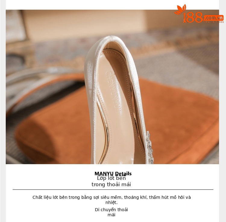 Giày cao gót nữ mũi nhọn gót dày Jingang H8096/H6096, đế mềm, gót 6 cm — Rượu sâm banh【 6cm 】 chi tiết 4