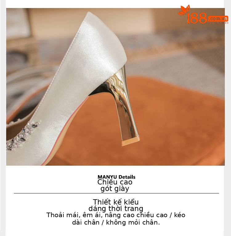 Giày cao gót nữ mũi nhọn gót dày Jingang H8096/H6096, đế mềm, gót 6 cm — Rượu sâm banh【 6cm 】 chi tiết 5
