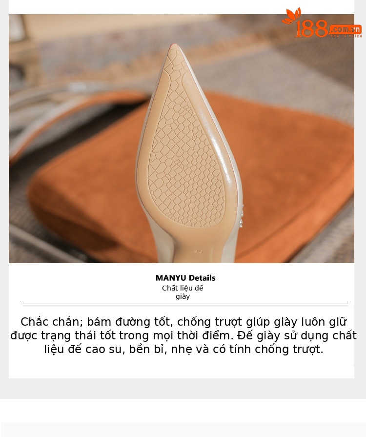 Giày cao gót nữ mũi nhọn gót dày Jingang H8096/H6096, đế mềm, gót 6 cm — Rượu sâm banh【 6cm 】 chi tiết 6