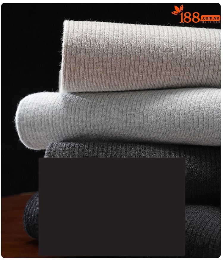 Quần len cashmere nam lưng cao dày ấm — Màu xám đậm của nam giới chi tiết 4