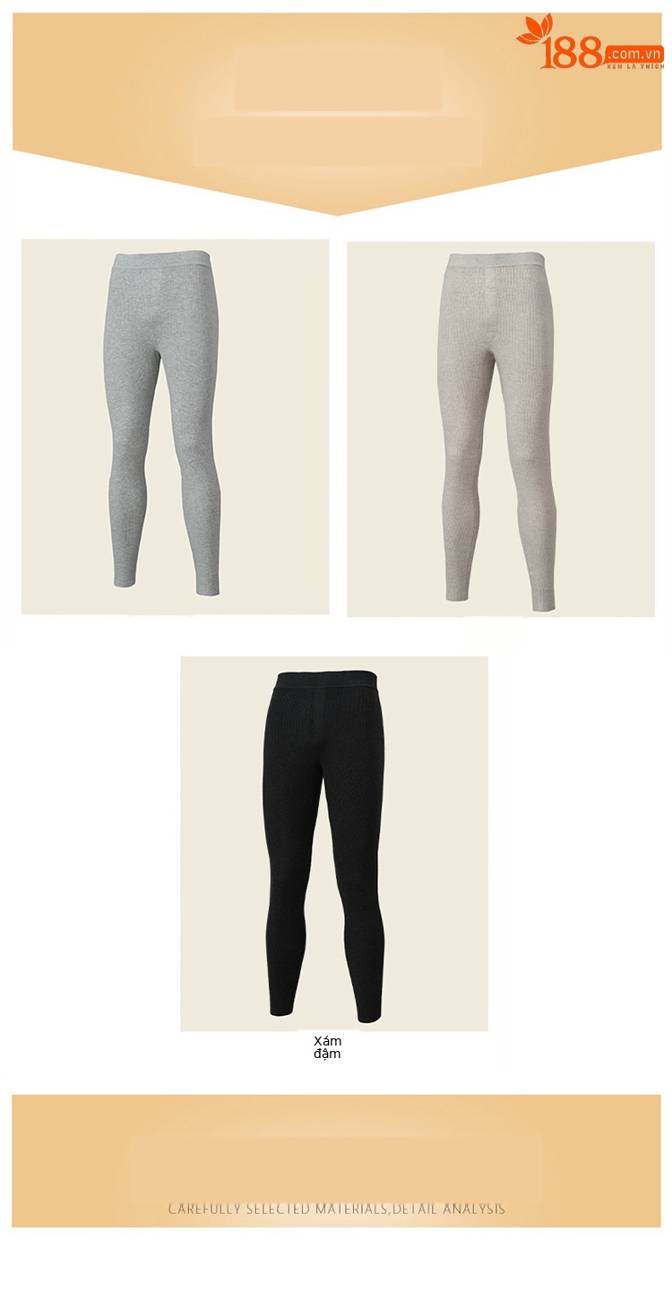 Quần len cashmere nam lưng cao dày ấm — Màu xám đậm của nam giới chi tiết 5